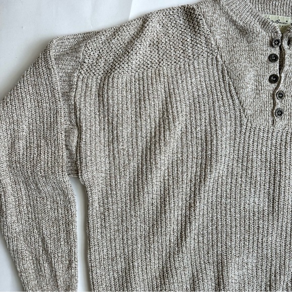 Eddie Bauer Vintage Men’s Oversized Cotton Henley Sweater USA L - Picture 4 of 13